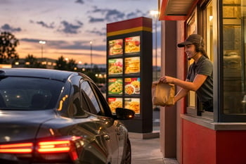Drive Thru Order Realistic Portrait