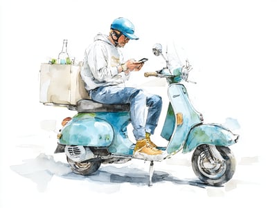popcornmarketing_A_delivery_driver_on_their_scooter_checking__5545b32f-c145-41e0-b9e7-50ca9c169a77_0