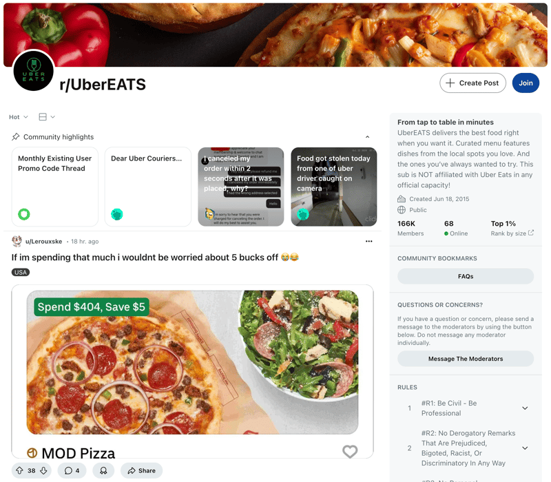 ubereats on reddit deliverylife